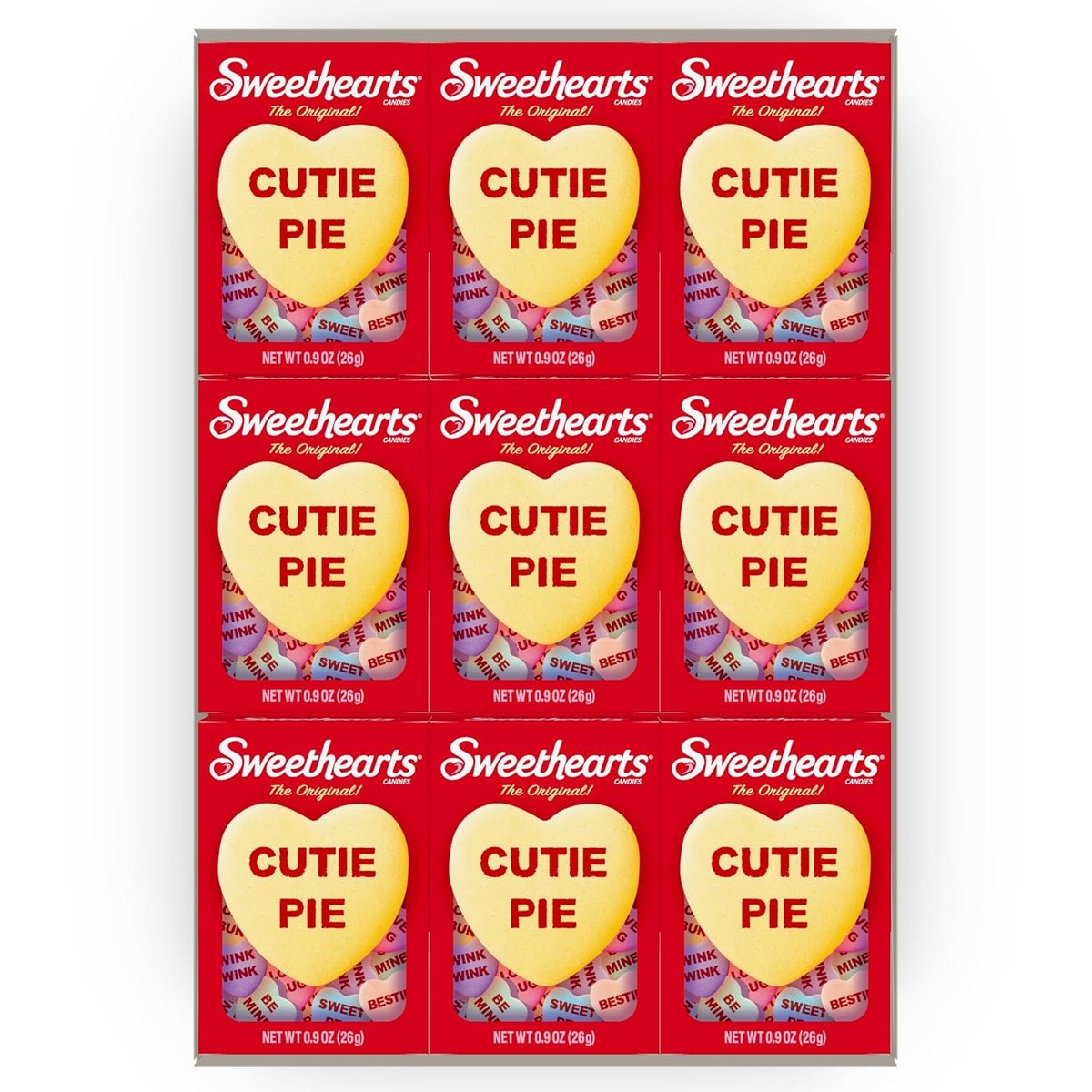 Sweethearts conversation hearts, 36-box classroom tray